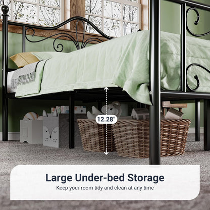 allewie metal queen platform bed frame, butterfly pattern, package contents