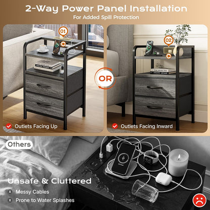 huuger nightstands set of 2, night stand, charging, package contents