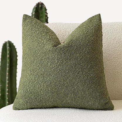 Foindtower Textured Boucle Throw Pillow Covers Accent Solid Pillow Cases Cozy by Foindtower