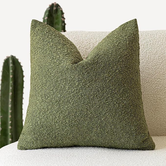 Foindtower Decorative Textured Boucle Throw Pillow Covers Accent Solid Pillow by Foindtower