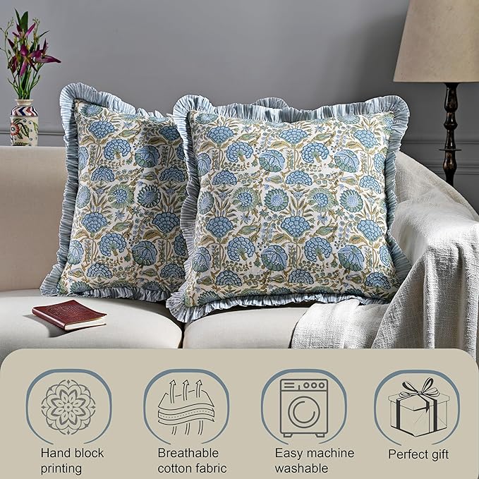 Ridhi Modern Farmhouse Pillow Covers Decorative Cotton Throw Pillow Covers Set - Image 4