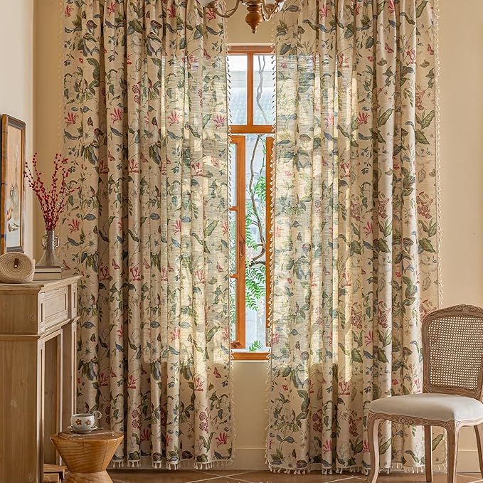 ENJOYBRIDAL Floral Curtains 84 Inch Long Living Room Boho Drapes Bedroom 2 by ENJOYBRIDAL