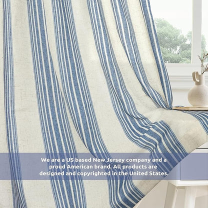 DriftAway Farmhouse Vertical Striped Linen Blend Textured Light Filtering Semi - Image 6