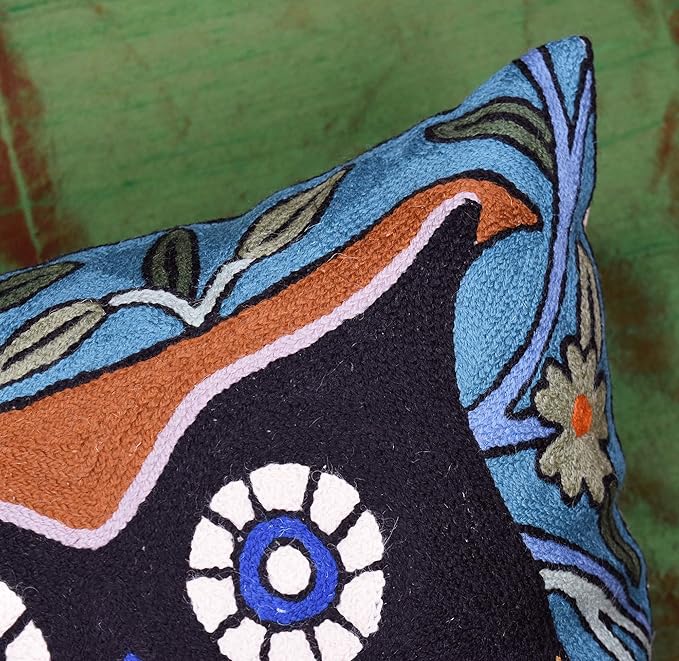 Nestling Owl Pillow Cover | Colorful Owls Pillows | Modern Owl Cushion | Owl - Image 9