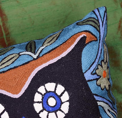 Nestling Owl Pillow Cover | Colorful Owls Pillows | Modern Owl Cushion | Owl - Image 9