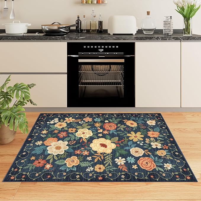DUKINO 3x5 Area Rug, Floral Rugs - Image 3