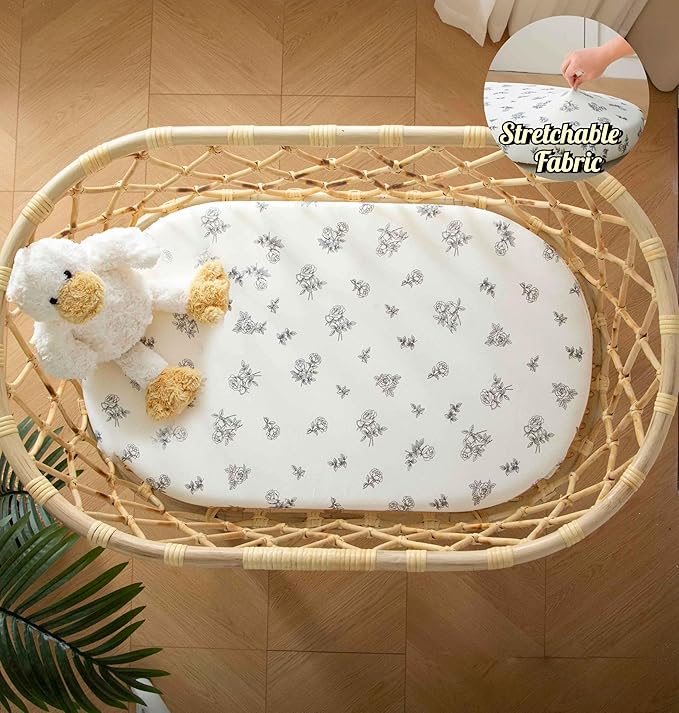 SDY Jersey Bassinet Sheets for Baby Boys and Girls, 32 "x 16 "x 4", 2 Pack - Image 3