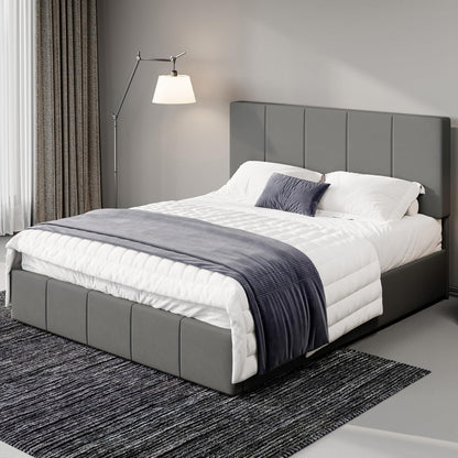 allewie full size dutch velvet upholstered platform bed, main product view