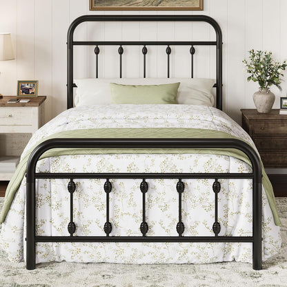 allewie 14 inches twin size metal platform bed, main product view