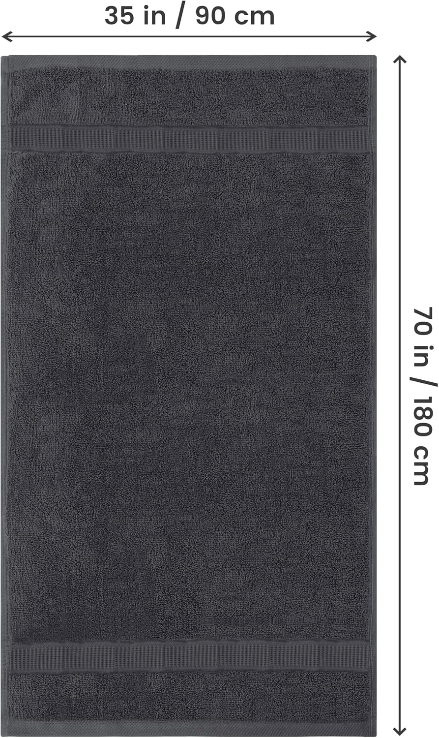 utopia towels jumbo bath sheets, 2 pack, 35x70, close-up detail