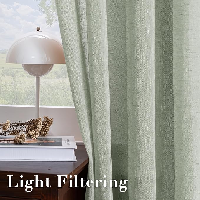 H.VERSAILTEX Linen Curtains Natural Linen Blended Curtain Panels - Image 5