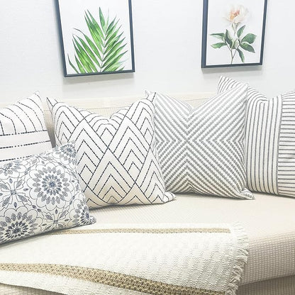 Slow Cow Decorative Embroidery Cushion Cover Grey Dots Embroidered Throw Pillow - Image 4