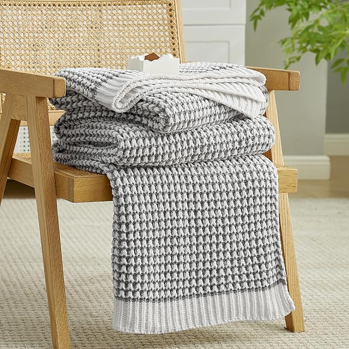 Amélie Home Waffle Chenille Throw Blanket by Am%C3%A9lieHome
