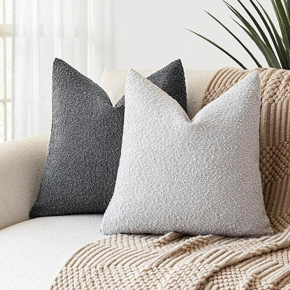 Foindtower Set of 2, Decorative Textured Boucle Throw Pillow Covers Accent - Image 5