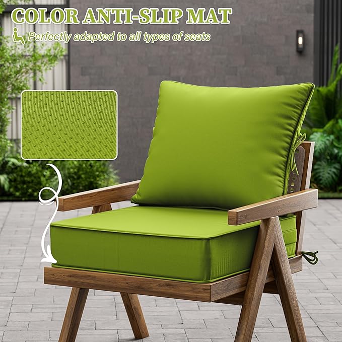 Outdoor Seat Cushion Set 22 L × 24 W × 5 H Inch Waterproof & Fade Resistant - Image 6