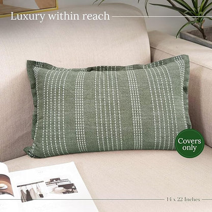 SanVia Earthly Lumbar Premium Cotton Throw Pillow Covers, 14 x 22 Inches - Image 5