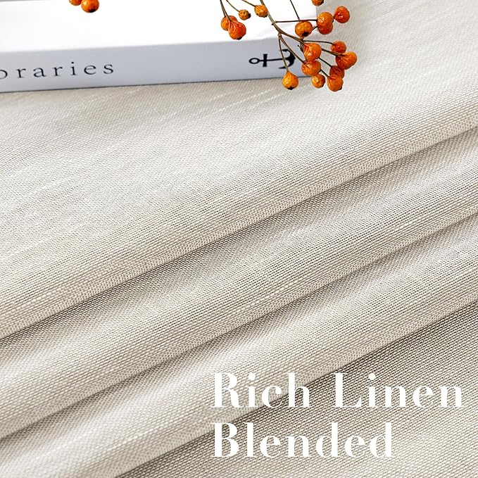 H.VERSAILTEX Curtains 96 inches Long Linen Curtains/Natural Linen Blended Sheer - Image 4