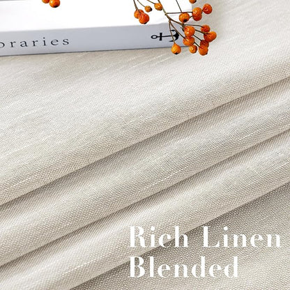 H.VERSAILTEX Natural Linen Sheer Curtains Flax Linen Blended Curtain Panels - Image 4
