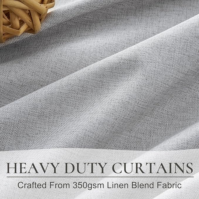 Light Grey Blackout Curtains 96 Inch Length 2 Panels Set - Image 4