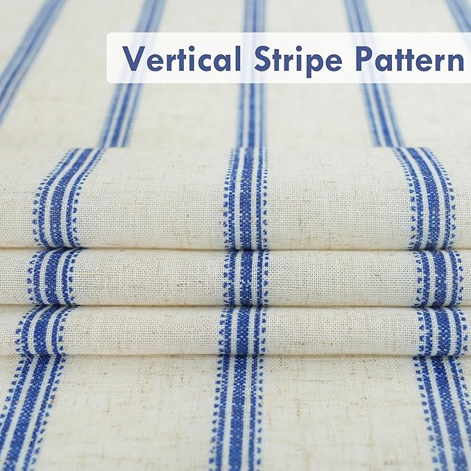 DriftAway Farmhouse Vertical Striped Linen Blend Textured Light Filtering Semi - Image 5