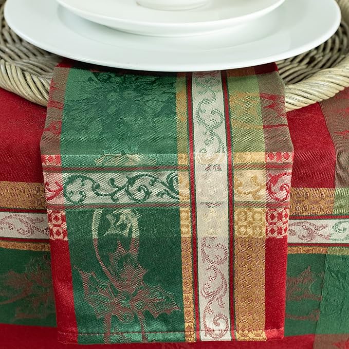 Benson Mills Holiday Legacy Yarn Dyed Jacquard Fabric Cloth Napkins, - Image 4