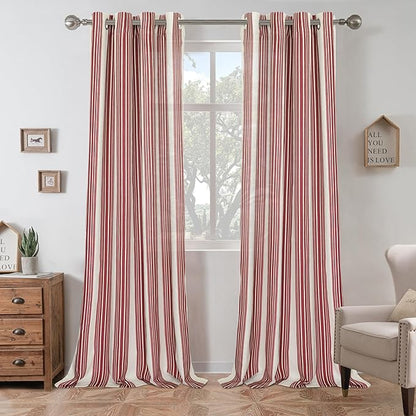 DriftAway Farmhouse Vertical Striped Linen Blend Textured Light Filtering Semi by DriftAway