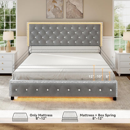 torana queen led bed frame with 2 storage, package contents