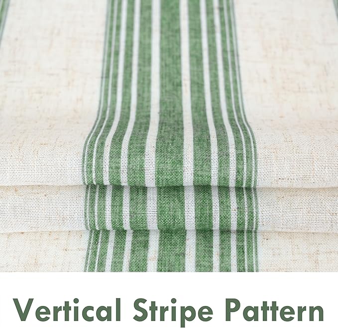 DriftAway Farmhouse Vertical Striped Linen Blend Textured Light Filtering Semi - Image 3