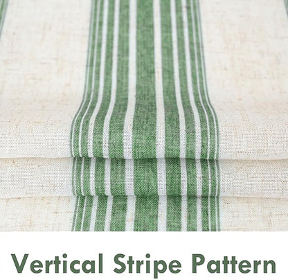 DriftAway Farmhouse Vertical Striped Linen Blend Textured Light Filtering Semi - Image 3
