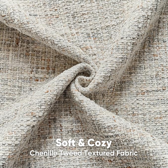 FUTEI Grey Decorative Throw Pillow Covers 24x24 Inch Set of 2, Soft Chenille - Image 2