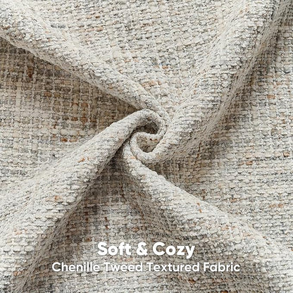 FUTEI Grey Decorative Throw Pillow Covers 24x24 Inch Set of 2, Soft Chenille - Image 2