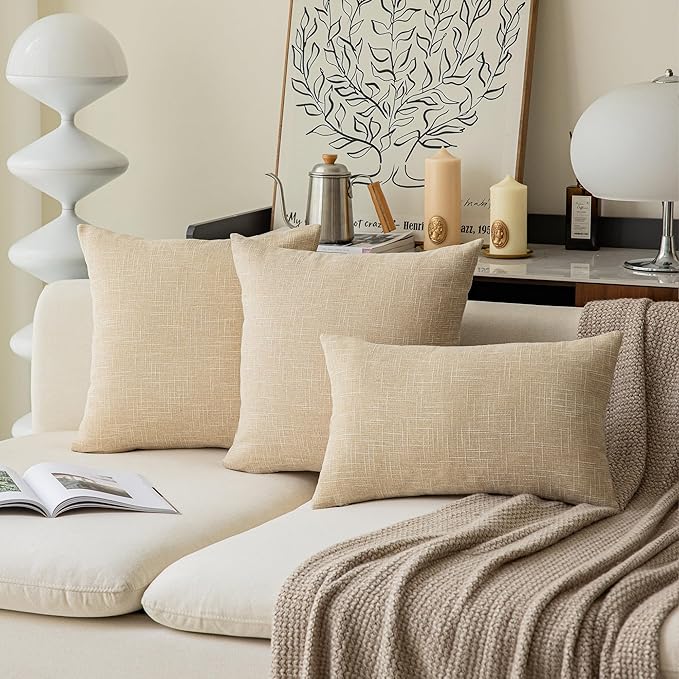 Kevin Textile Textural Faux Linen Throw Pillow Covers Shams - Image 7