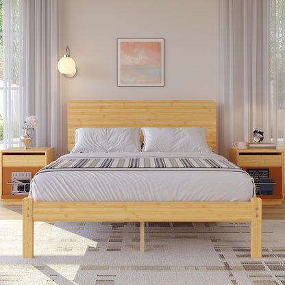 14" solid bamboo wood full size bed frame, package contents