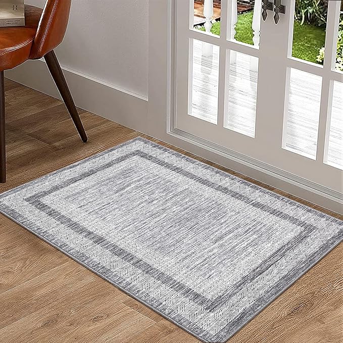 GarveeHome Modern Geometric Area Rug 2x3 Distressed Bordered Washable Non Slip - Image 8