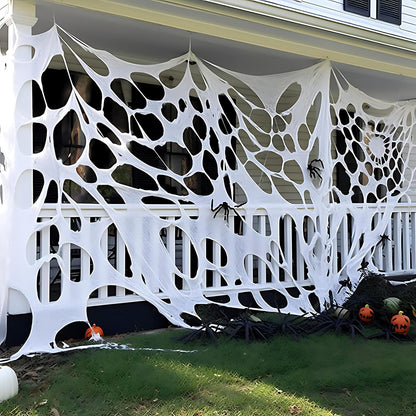 JOYIN 1000sqft Halloween Spider Web Outdoor Decoration, Giant Spider Cobwebs Halloween Decor Outside, DIY Stretchy Flexible Spiderweb Decor for Haunted House Party Decorations Supplies