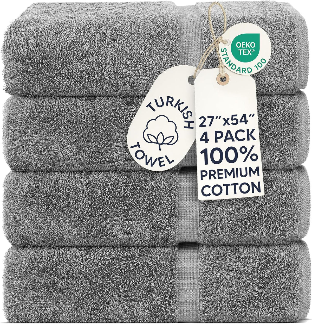 chakir turkish linens 100% cotton 4-pack bath towels, main product view