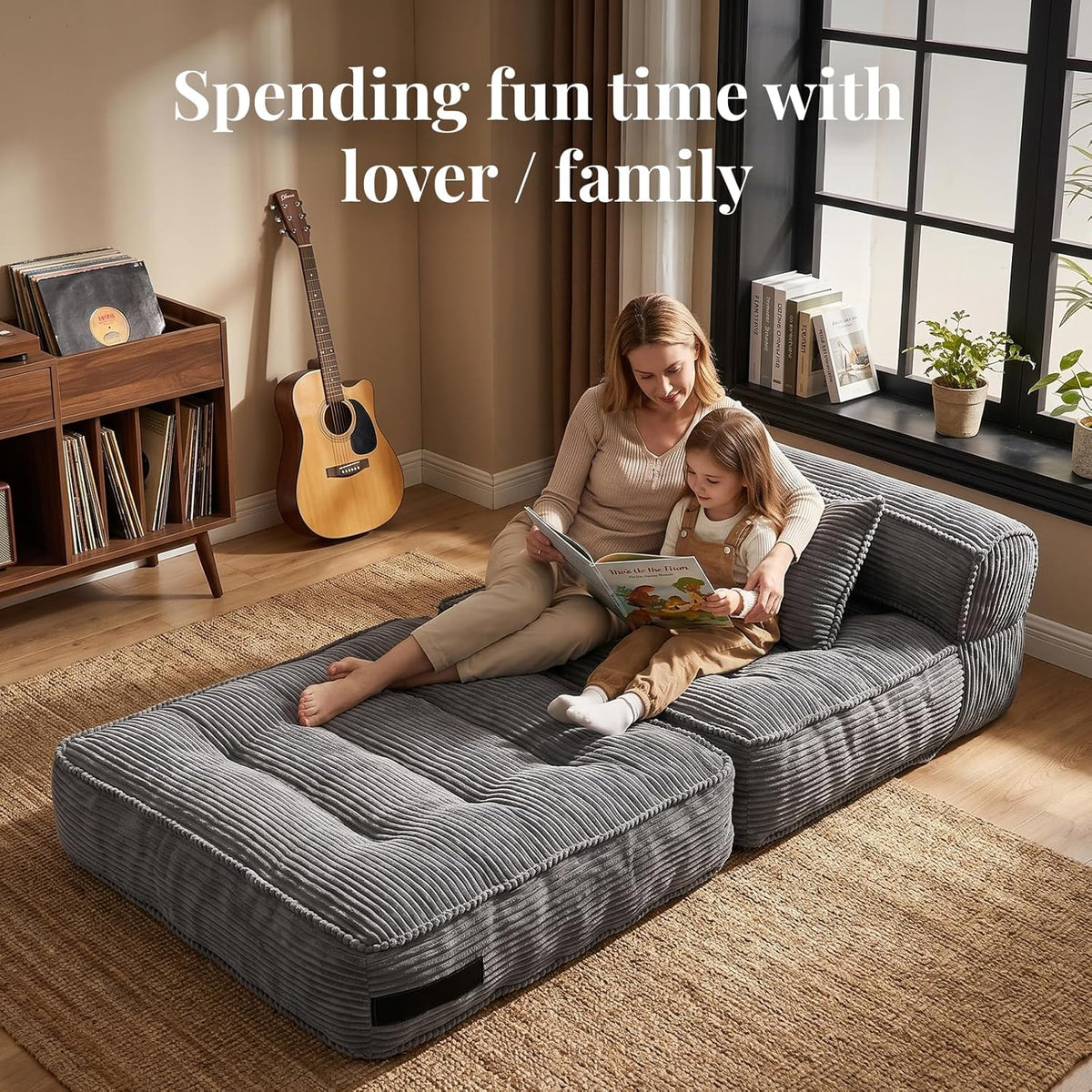 folding sofa bed, convertible sleeper chair with pillow(grey), package contents