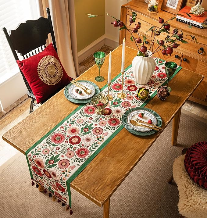 13×72 Inch Table Runner, Retro-Luxury Tassels Series - Image 8