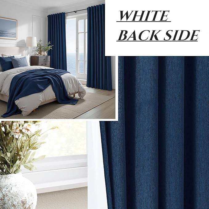 Navy Blue Blackout Curtains 108 Inch Length - Image 7