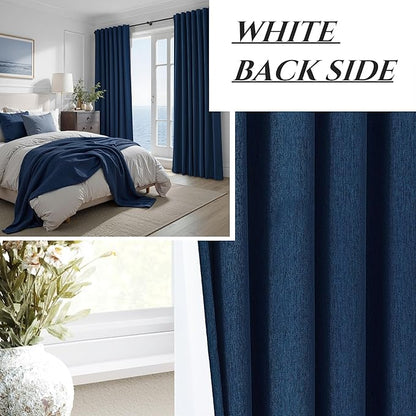 Navy Blue Blackout Curtains 108 Inch Length - Image 7