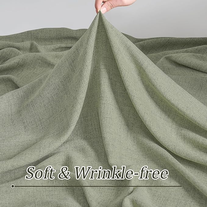 RAIN CITY Sage Green Sheer Curtains Pinch Pleated, Back Tab - Image 7