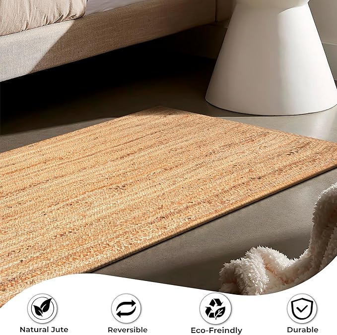 Ramanta Home Hand Woven Jute Braided Rug 2'x6' - Image 7