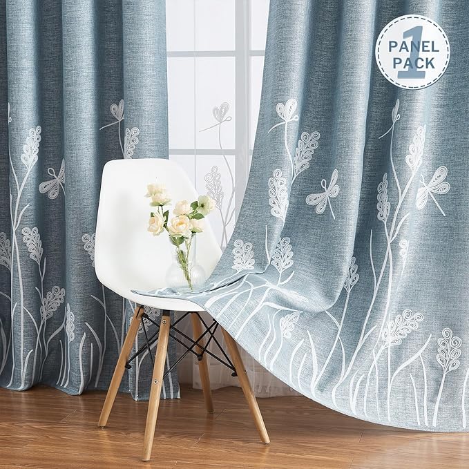 Melodieux Wheat Embroidery Linen Textured Curtain - Image 3
