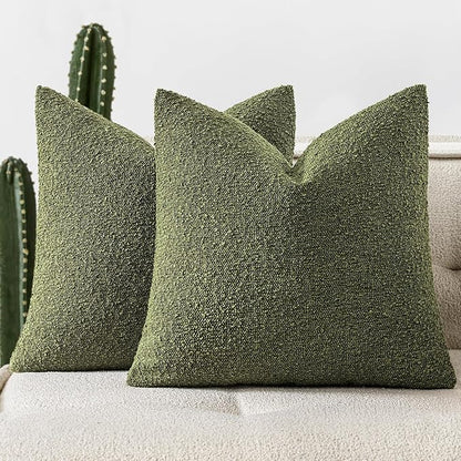 Woaboy Pack of 2 20x20 Inch Decorative Boucle Throw Pillow Covers Textured by Woaboy