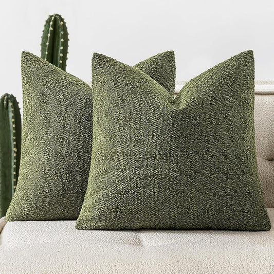 Woaboy Pack of 2 20x20 Inch Decorative Boucle Throw Pillow Covers Textured by Woaboy
