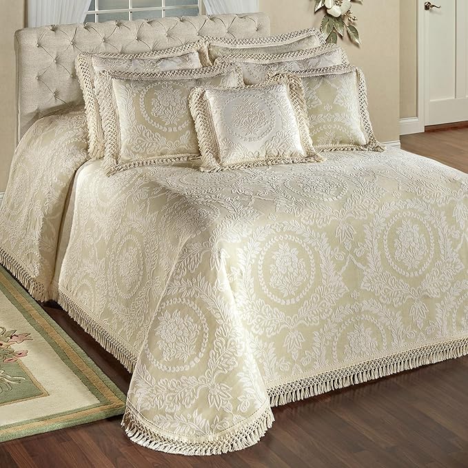 Timeless Vintage Style Bedding | Neutral Sage and Ecru | Textured Matelasse by TouchofClass