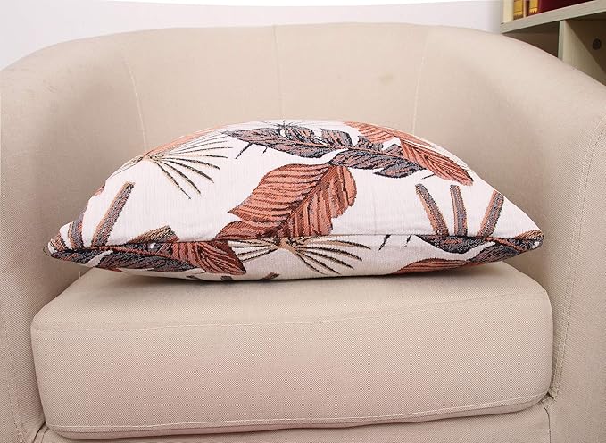 Yeiotsy Decorative Cushion Cover, Tropical Leaf Throw Pillow Cover Jacquard - Image 3