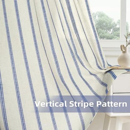 DriftAway Farmhouse Vertical Striped Linen Blend Textured Light Filtering Semi - Image 6