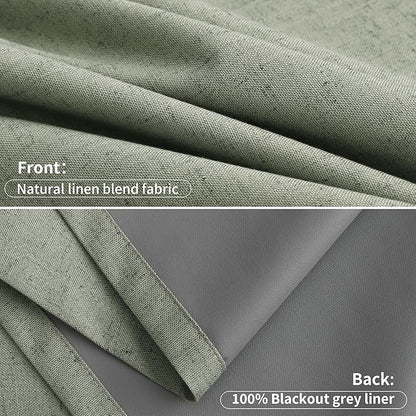 Pinch Pleat 100% Blackout Linen Curtains 96 Inches Long - Image 9