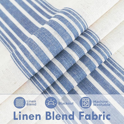 DriftAway Farmhouse Vertical Striped Linen Blend Textured Light Filtering Semi - Image 2